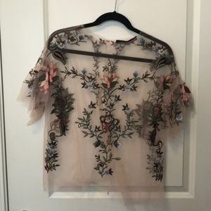 Embroidered lace top